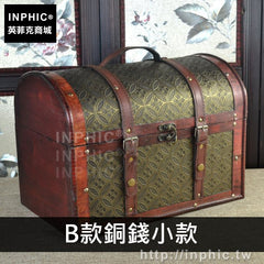INPHIC-復古箱子攝影道具老式百寶箱裝飾木質服裝店仿古-B款銅錢小款