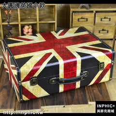 INPHIC-英國旗手提箱復古國旗木箱 婚紗攝影道具櫥窗陳列箱子-大圓邊英國小款
