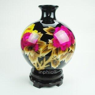 INPHIC-景德鎮鑲金牡丹黑釉石榴花瓶 高級麥稈花瓶