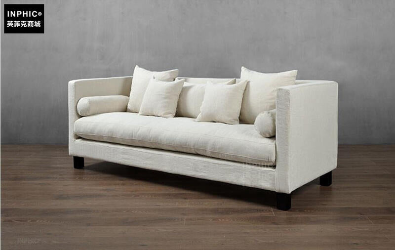 INPHIC-北歐簡約餐廳全拆洗亞麻羽絨布藝沙發 多功能沙發