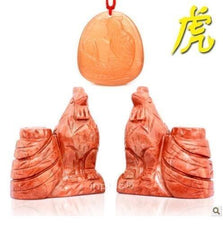 INPHIC-開光黃色的鳳凰攀桂吊墜石墜護身符 屬虎者吉祥物(套裝)