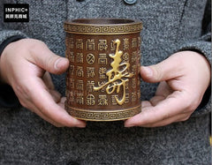 INPHIC-純銅筆筒辦公室裝飾品紫銅鎏金工藝品筆筒商務書房裝飾品
