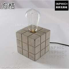 INPHIC-水泥酒吧美式混泥土咖啡廳工業風LOFT方格吧臺檯燈復古餐廳方形-方格