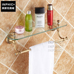 INPHIC-全銅仿古化妝品架子 玻璃化妝臺 復古衛浴收納帶毛巾桿置物架