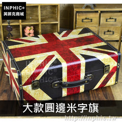 INPHIC-木箱陳列櫥窗國旗家居婚紗復古道具酒吧手提箱擺設皮箱-大款圓邊米字旗