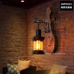 INPHIC-客廳咖啡廳loft裝飾工業風複古燈具餐廳壁燈原木酒吧