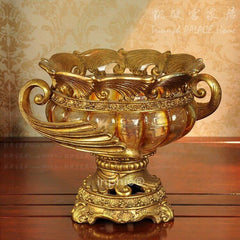 INPHIC-歐式琥珀色水果盤 透明樹脂工藝品 茶幾擺飾商務