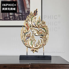 INPHIC-客廳裝飾品木雕酒櫃櫃檯工藝品東南亞樣板間泰式擺飾