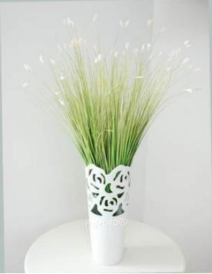 INPHIC-簡約 白色鏤空玫瑰 陶瓷花瓶 搭配2束綠貝殼花 2款花瓶搭配