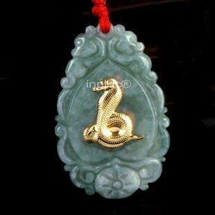 INPHIC-A級翡翠玉千足金吊墜 招財避邪生肖蛇開運守護神00
