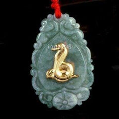 INPHIC-A級翡翠玉千足金吊墜 招財避邪生肖蛇開運守護神00