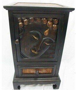 INPHIC-木雕 家居 飾品 泰國風格 柚木小櫃子 佛象 儲物櫃子