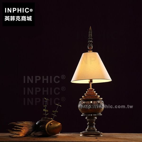 INPHIC-宮廷裝飾泰式東南亞泰國床頭燈木雕桌面檯燈