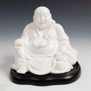 INPHIC-精品彌勒佛 汽車內飾擺設件 漢白玉瓷6吋提珠彌勒