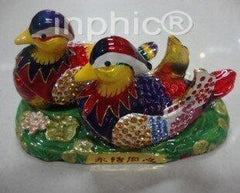 INPHIC-鋅合金鍍銀人工彩繪鴛鴦鑽盒擺設