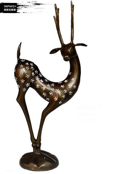 INPHIC-開運 開光純銅大款梅花鹿中式家居銅鹿裝飾品銅鹿工藝品梅花鹿