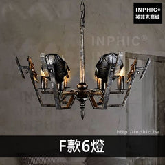 INPHIC-藝術工業風餐廳吧臺裝飾燈具複古吊燈火鍋店鐵藝-F款6燈