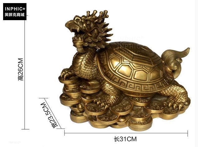 INPHIC-開運 開光純銅龍龜大款龍頭龜招財八卦龍龜工藝品飾品