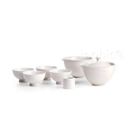 INPHIC-薄胎 粗陶 素紙 蓋碗 茶具 七件套 整套茶具