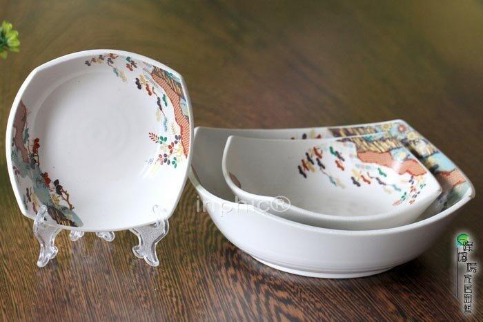 INPHIC-套裝碗3入碗飯碗陶瓷碗餐具大麵碗湯碗米飯碗友禪平安