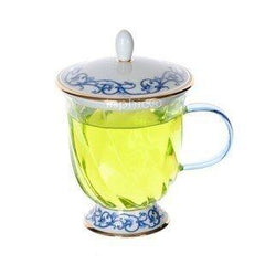 INPHIC-玫瑰 藍晶豔馬克杯 個人辦公杯 玻璃茶杯 花茶杯 三件杯