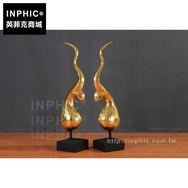INPHIC-裝飾品會所金箔龍鳳角玄關落地大擺飾酒店東南亞泰國