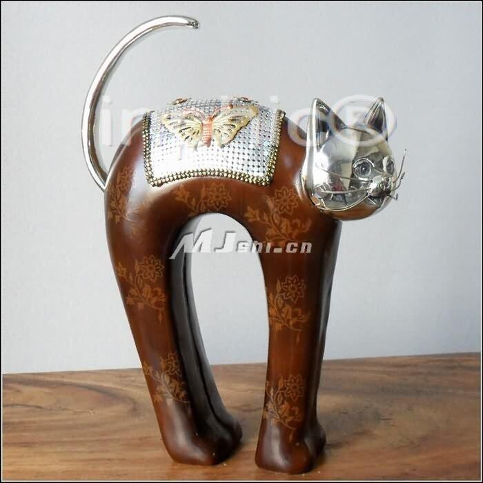 INPHIC-歐式客廳裝飾擺飾傢俱飾品泰國田園家居弓身貓