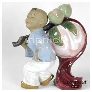 INPHIC-獻壽童子 石灣人物陶瓷工藝品擺飾 客廳書房擺設家居飾品