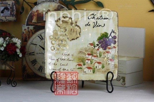 INPHIC-玫瑰小鎮 彩繪裝飾盤西餐盤 美式鄉村手繪陶瓷 歐式擺飾家居飾品