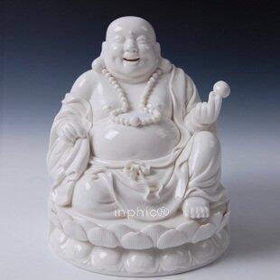 INPHIC-佛像7吋坐蓮彌勒工藝名瓷工藝品招財進寶笑佛