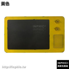 INPHIC-居家復古仿古電視機小黑板掛飾酒吧咖啡廳復古吧臺掛牌留言板-黃色