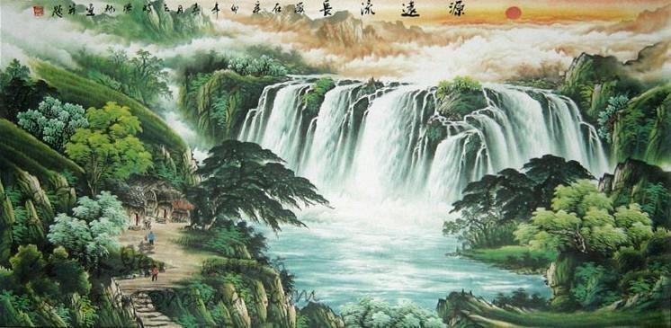 INPHIC-山水畫國畫客廳裝飾畫 聚寶盆3 四尺已裝裱