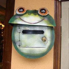 INPHIC-青蛙 鐵藝復古田園信箱 防雨壁掛 信報箱戶外郵筒