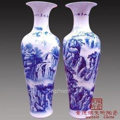 INPHIC-陶瓷落地大花瓶新款大師手繪山水畫青花瓷現代家庭公司用瓷