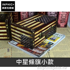 INPHIC-木盒櫥窗木箱米字旗復古擺飾道具收納盒國旗英倫老式做舊-中星條旗小款