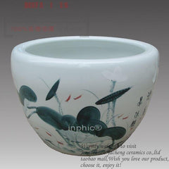 INPHIC-陶瓷器 手繪荷花 特大魚缸水族箱 創意 生態 時尚 工藝