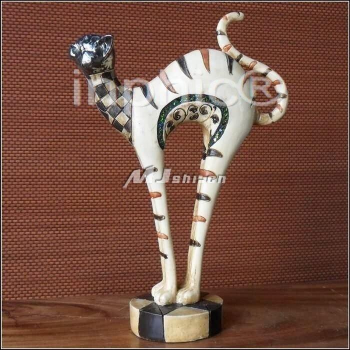 INPHIC-歐式客廳裝飾擺飾傢俱飾品泰國田園家居懶腰骨色貓