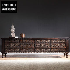 INPHIC-電視櫃子附抽屜傢俱泰國電視機櫃東南亞雕花