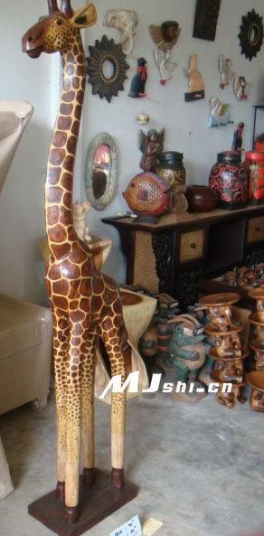 INPHIC-家居擺飾 進口實木傢俱裝飾擺設 猴子木雕長頸鹿(大)