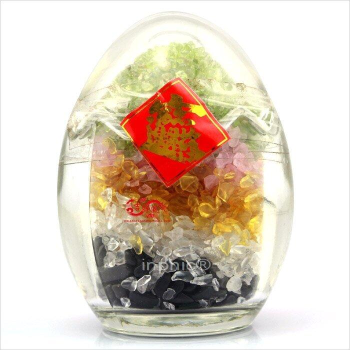 INPHIC-開光天然水晶五行五彩水晶蛋聚寶蛋 五行合運福瑞堂六合乾坤通財