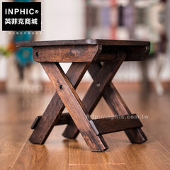 INPHIC-雕刻傢俱矮凳木質折疊凳子泰國木凳東南亞