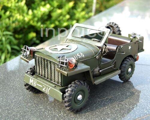 INPHIC-懷舊模型  二戰 美軍 威利斯 吉普車 鐵皮玩具 桌面擺飾 超酷