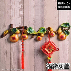 INPHIC-歐式排鉤牆上衣帽架掛鉤牆面服裝店鹿角裝飾壁掛臥室-福祿葫蘆
