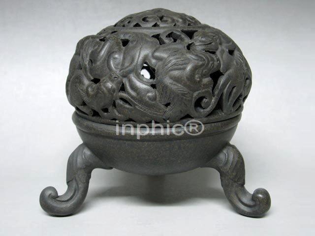 INPHIC-超值紫玉金砂紫砂檀香熏香佛具古銅泥三腳雲龍香爐
