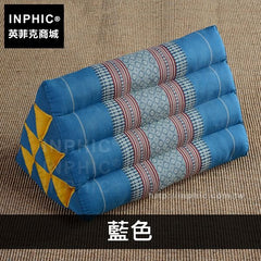 INPHIC-花紋靠墊工藝品東南亞沙發三角靠枕榻榻米抱枕泰國布藝-藍色
