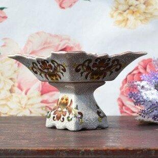 INPHIC-宗教 裂紋陶瓷四方高腳果盤 水果盤 裝飾盤 家居擺飾 供佛祭司