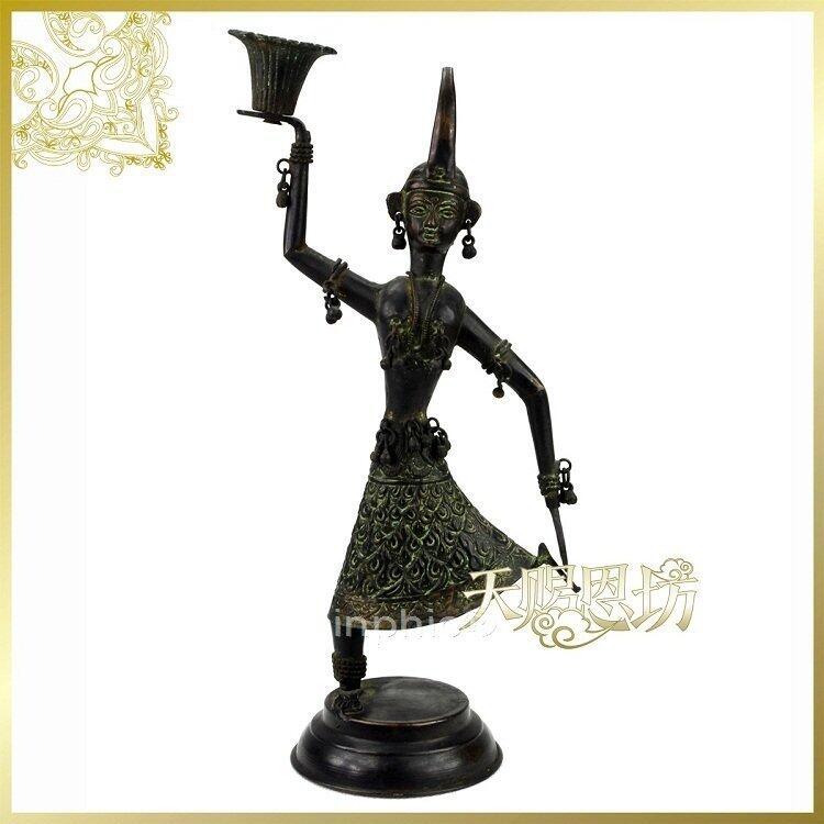 INPHIC-印度進口手工精品銅人燭臺擺飾工藝品純銅人形燭臺