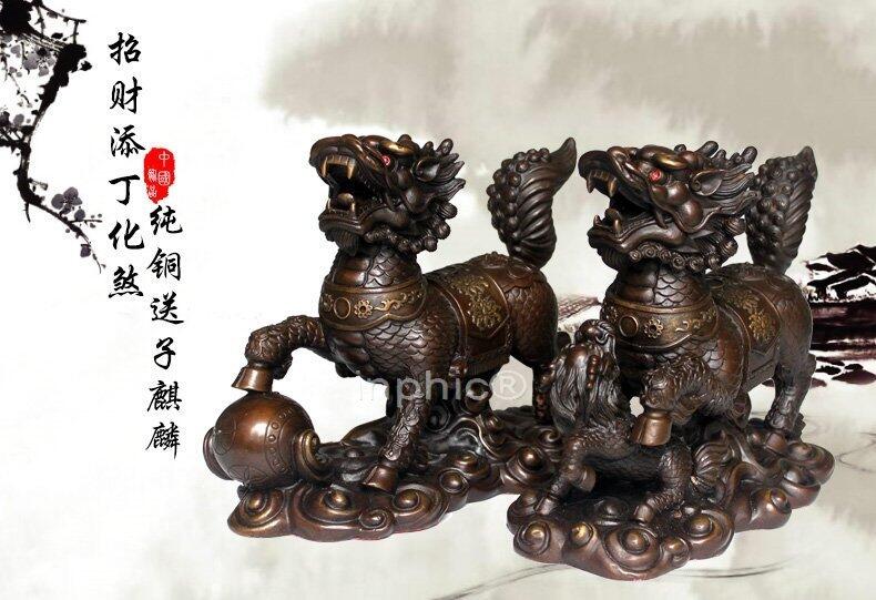 INPHIC-開光純銅送子麒麟大型一對擺件家居鎮宅避邪銅麒麟工藝品裝飾禮品