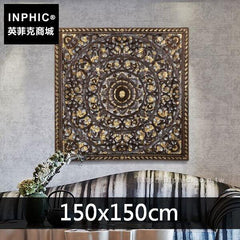 INPHIC-民宿牆飾蓮花鏤空雕花板東南亞別墅掛飾壁飾會所中式-150150cm
