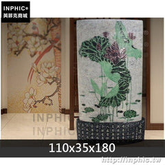 INPHIC-流水噴泉中式屏風辦公室風水輪景觀牆玄關落地大擺飾荷花裝飾品-11035180
